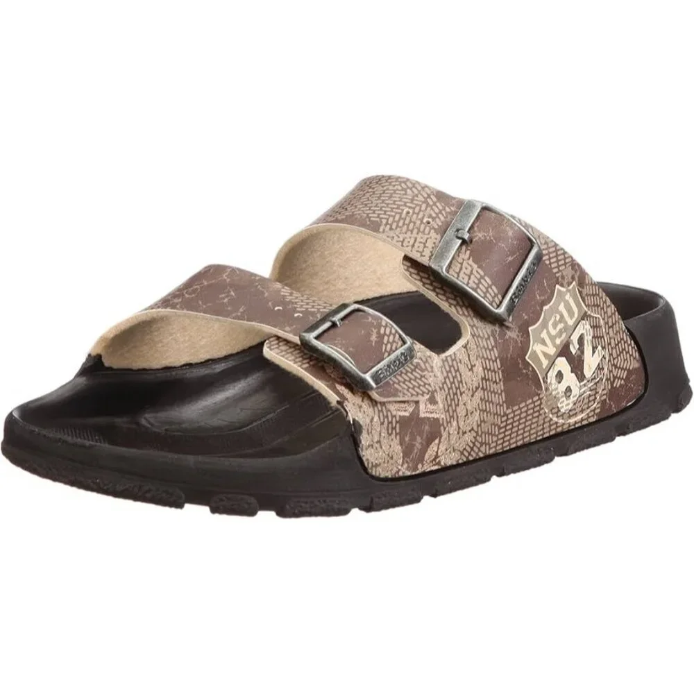 NEW Birkis X Birkenstock Haiti Birko Flor Aviator Brown Beige Ladies US 4 EU 35